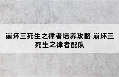 崩坏三死生之律者培养攻略 崩坏三死生之律者配队